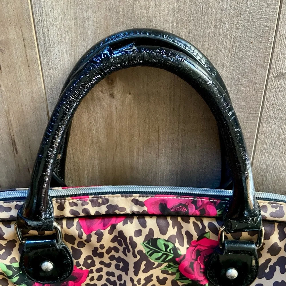 Vintage Betsey Johnson IPad, Laptop Padded Leopard and Roses Case Bag ,15” x 13